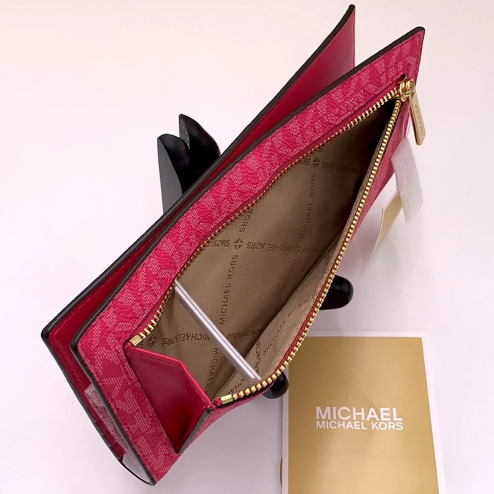 MICHAEL KORS Reed Large Snap Signature Wallet MK Logo